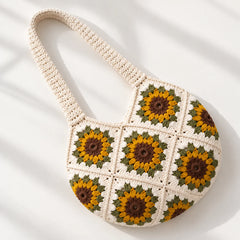 Sunflower Blossom Crochet Bag