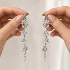 Floral Crystal Vine Earrings