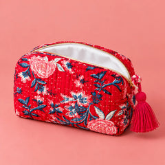 Ruby Bloom Floral Pouch Set