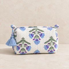 Blue Flower Bouquet Pouch Set