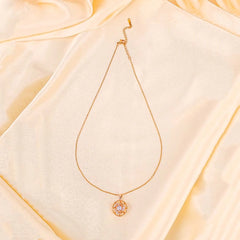 Rose Gold Circular Gem Spinning Necklace