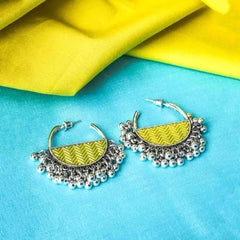 Enamelled Chevron Semi-circle Hoops