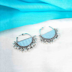 Enamelled Chevron Semi-circle Hoops