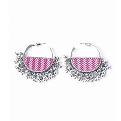 Enamelled Chevron Semi-circle Hoops