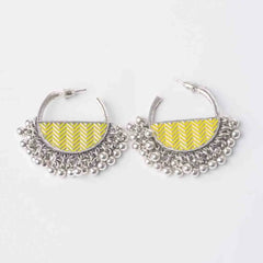 Enamelled Chevron Semi-circle Hoops