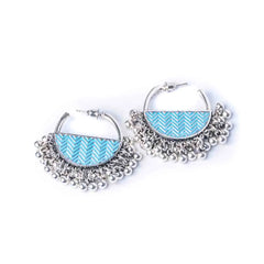 Enamelled Chevron Semi-circle Hoops