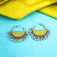 Enamelled Chevron Semi-circle Hoops