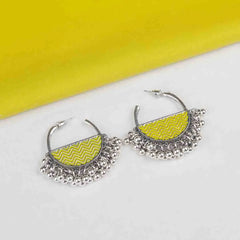 Enamelled Chevron Semi-circle Hoops