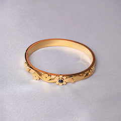 Ornate Gold Hinged Bracelet
