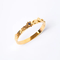 Ornate Gold Hinged Bracelet