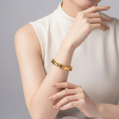 Ornate Gold Hinged Bracelet