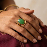Brass Orbit Halo Ring