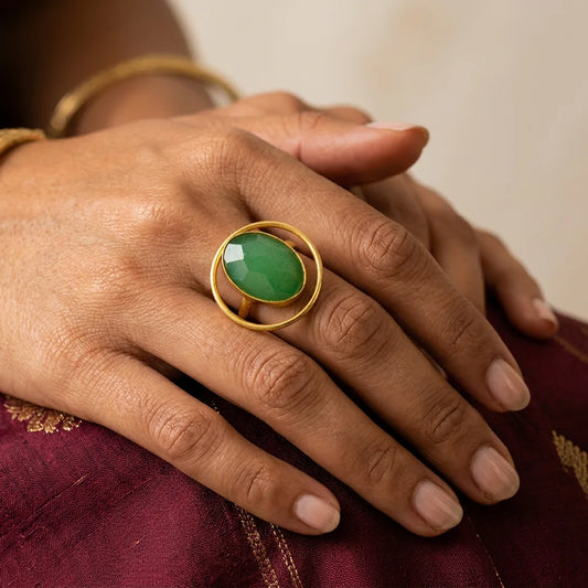 Brass Orbit Halo Ring