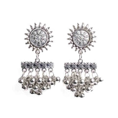 Oxidised Chakra Ghungroo Drop Earrings