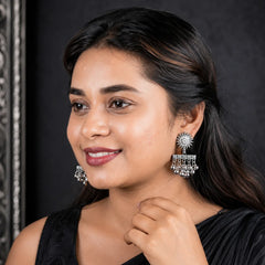 Oxidised Chakra Ghungroo Drop Earrings