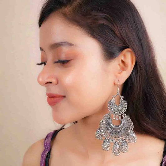 Chandbali Oxidised Jhumka