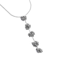 Silver Beaded Bunch Chain Neckalce