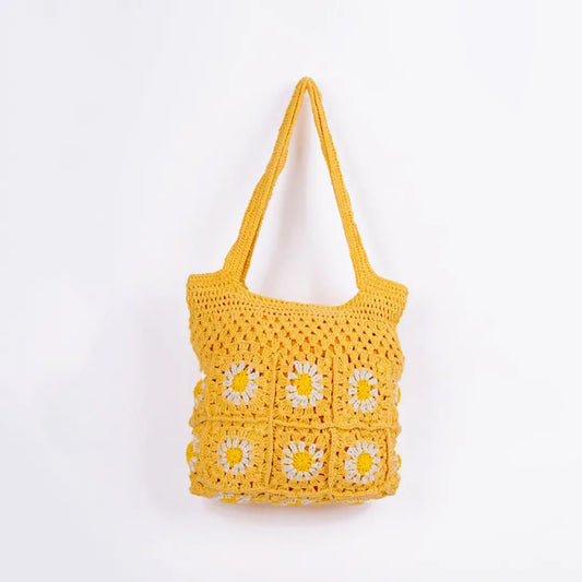 Crochet Light Floral Shoulder Bag