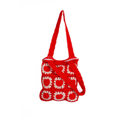 Crochet Knitted Heart Shoulder Bag