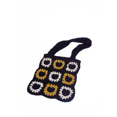 Crochet Knitted Heart Shoulder Bag