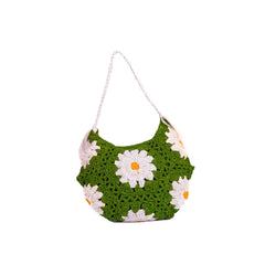 Olive Floral Small Crochet Hand Bag
