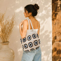 Crochet White n Black Shoulder Bag