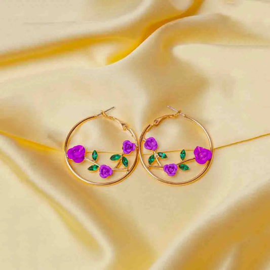 Radiant Rose Vine Hoops