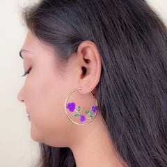 Radiant Rose Vine Hoops - 18K Gold Plated