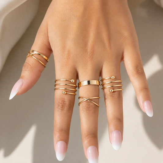 Pack of 6 Golden Orbit Rings Combo
