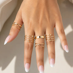 Pack of 6 Golden Orbit Rings Combo