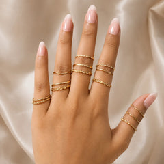 Pack of 14 Sleek Golden Rings Combo