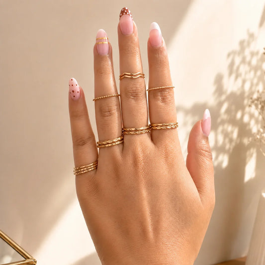 Pack of 14 Sleek Golden Rings Combo