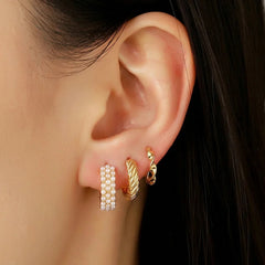 Set of 5 Golden And Chunky Small Hoops Combo