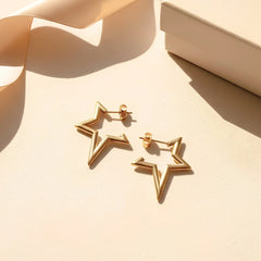 Golden Star Studs - 18K Gold Plated
