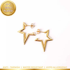 Golden Star Studs - 18K Gold Plated