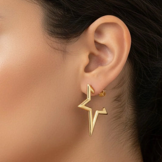 Golden Star Studs - 18K Gold Plated