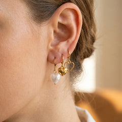 Set of 5 All hearts Hoops Earrings Combo