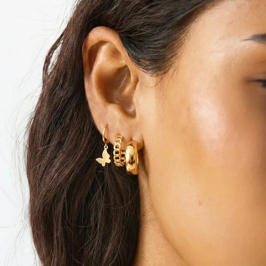 Set of 3 Western Hoops Earrings Combo