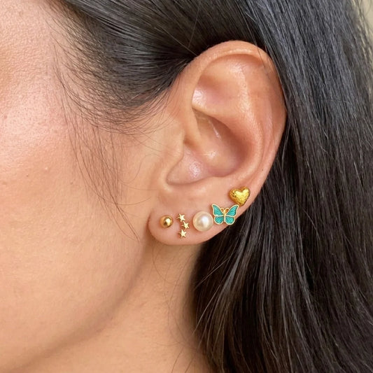 Set of 10 Western Studs And Hoops Earrings Combo