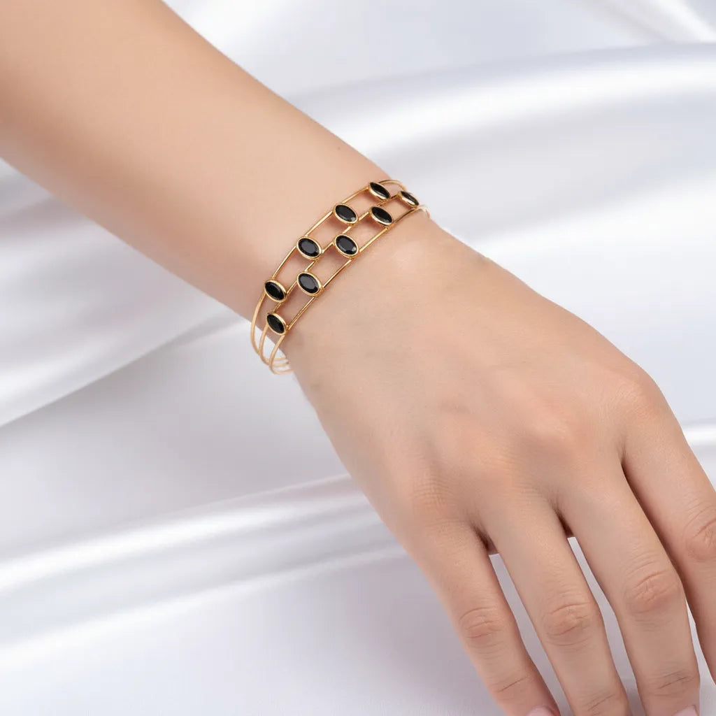 Layered Open Cuff Bracelet