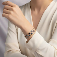 Layered Open Cuff Bracelet