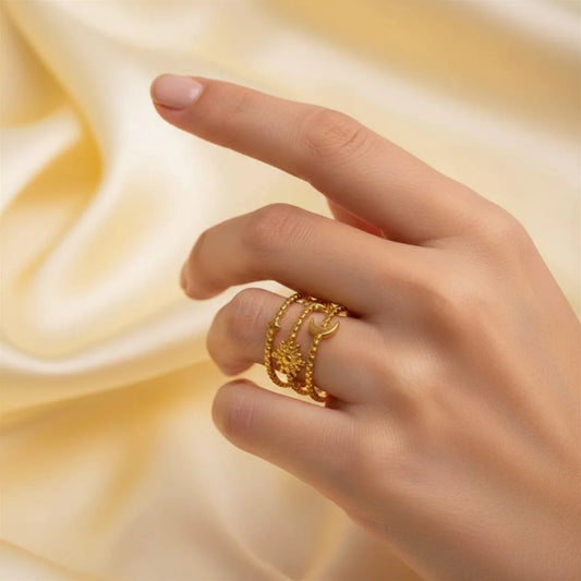 Golden Constellation Ring - 18K Gold Plated