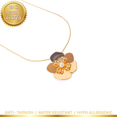 Golden Floral Bloom Necklace - 18K Gold Plated