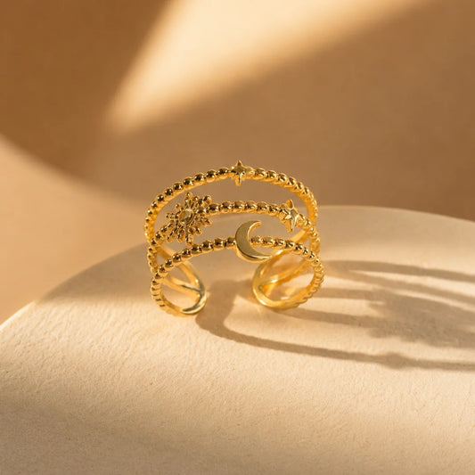 Golden Constellation Ring - 18K Gold Plated