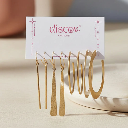 Set of 4 Brass Earrings Combo