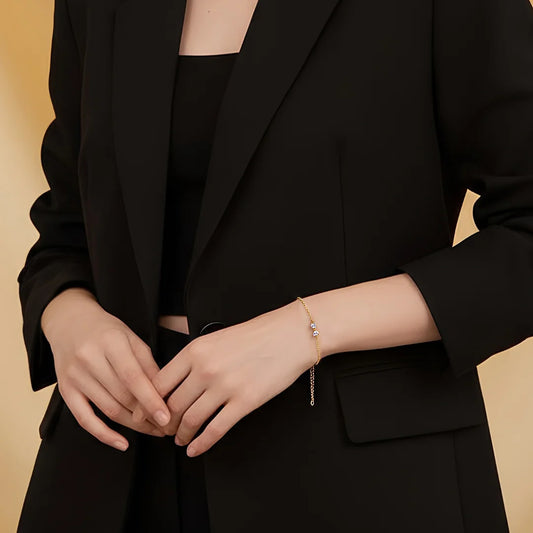 Dainty Bow Satellite Bracelet - 18K Gold Plated