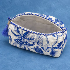 Blue White Tropical 3 Layered Pouches