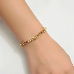 Dual Chain Link Bracelet - 18K Gold Plated