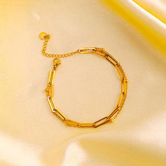 Dual Chain Link Bracelet - 18K Gold Plated