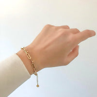 Dual Chain Link Bracelet - 18K Gold Plated